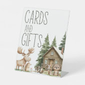 Boho Woodland Animals Baby shower Kaarten Geschenk Reclamebord Met Voetstuk (Voorkant)