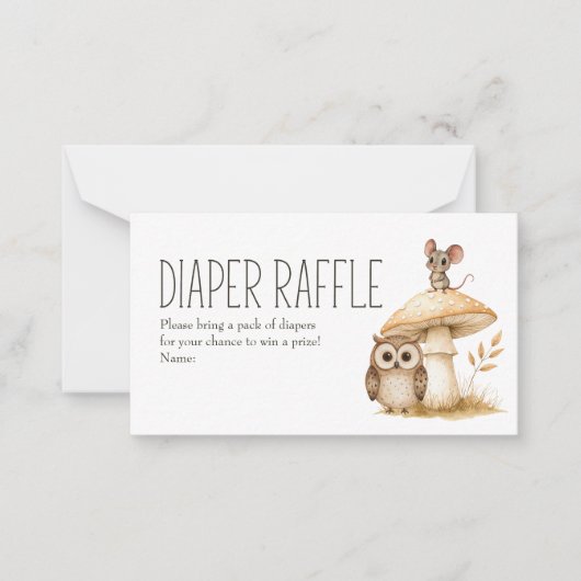 Boho Woodland Animals Baby shower Luier Raffle Notitiekaartje (Voorkant)