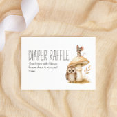 Boho Woodland Animals Baby shower Luier Raffle Notitiekaartje
