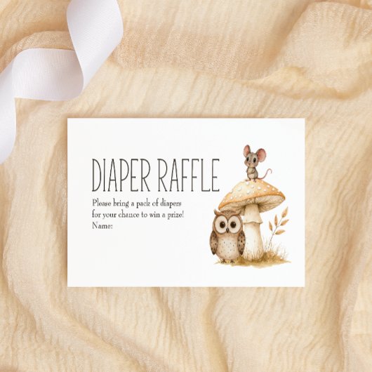 Boho Woodland Animals Baby shower Luier Raffle Notitiekaartje