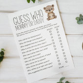 Boho Woodland Animals Baby shower Mama Daddy Game Flyer