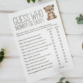 Boho Woodland Animals Baby shower Mama Daddy Game Flyer
