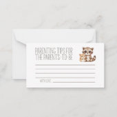 Boho Woodland Animals Baby shower Ouderschap Tips Notitiekaartje (Voorkant)