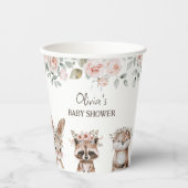 Boho Woodland Animals Baby shower Papieren Bekers (Voorkant)