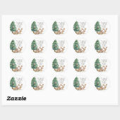 Boho Woodland Animals Baby shower Ronde Sticker (Vel)