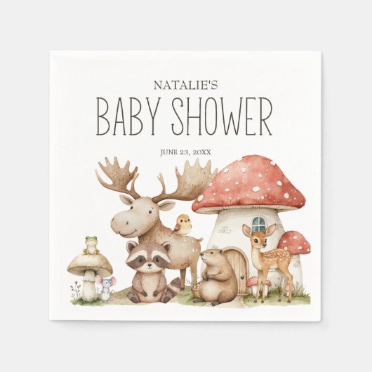 Boho Woodland Animals Baby shower Servet (Voorkant)