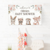 Boho Woodland Animals Baby shower Spandoek (Insitu)