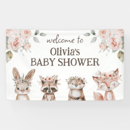 Boho Woodland Animals Baby shower Spandoek