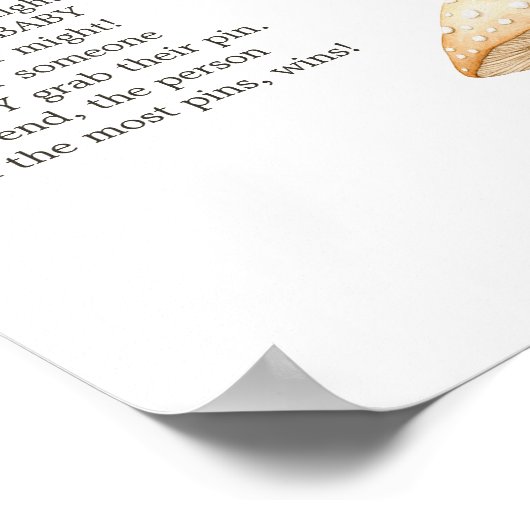 Boho Woodland Animals Baby shower Spelbord Poster (Hoek)