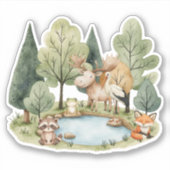 Boho Woodland Animals Baby shower Sticker (Voorkant)