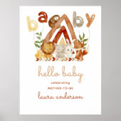 Boho Woodland Animals Baby shower Welkom Poster (Voorkant)