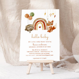 Boho Woodland Animals Baby shower Welkom Poster