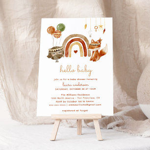 Boho Woodland Animals Baby shower Welkom Poster