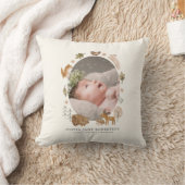 Boho Woodland Animals Baby Stats Foto Kussen (Deken)