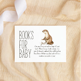 Boho Woodland Animals Boeken voor Baby shower Notitiekaartje