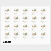 Boho Woodland Animals Dank u Baby shower Ronde Sticker (Vel)