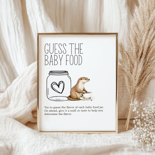 Boho Woodland Animals Douche Guess Baby Voedselbor Poster