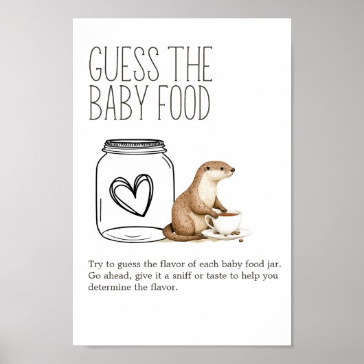 Boho Woodland Animals Douche Guess Baby Voedselbor Poster (Voorkant)