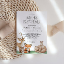 Boho Woodland Animals Drive-By Baby shower
