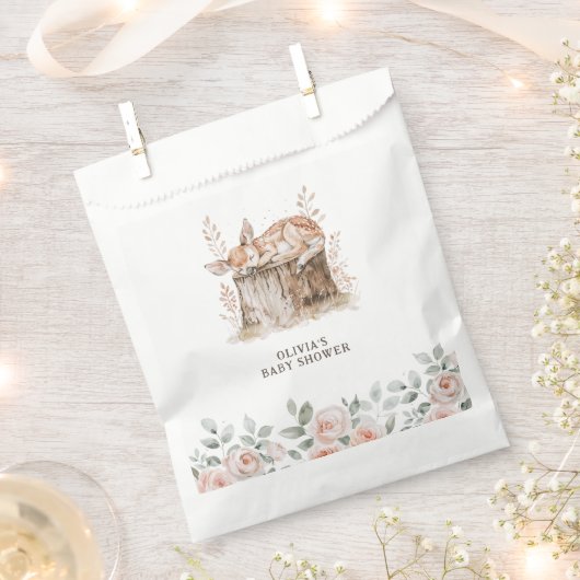 Boho Woodland Animals & Floral Baby shower Bedankzakje (Geknipt)
