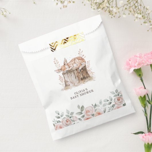 Boho Woodland Animals & Floral Baby shower Bedankzakje (Gezegeld)