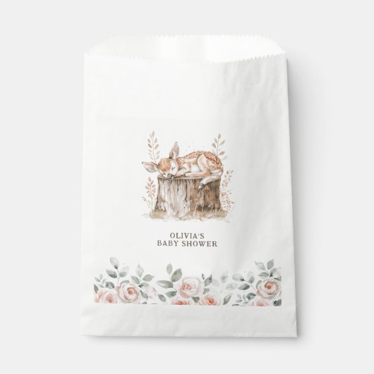 Boho Woodland Animals & Floral Baby shower Bedankzakje (Voorkant)