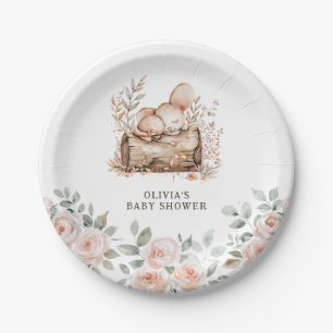 Boho Woodland Animals & Floral Baby shower Papieren Bordje