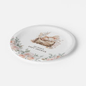 Boho Woodland Animals & Floral Baby shower Papieren Bordje (Gekanteld)