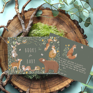 Boho Woodland Animals Forest Baby shower Boeken vo Informatiekaartje