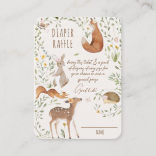 Boho Woodland Animals Forest Baby shower luier Informatiekaartje