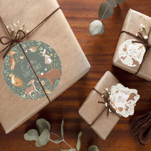 Boho Woodland Animals Forest Friends Baby shower Ronde Sticker