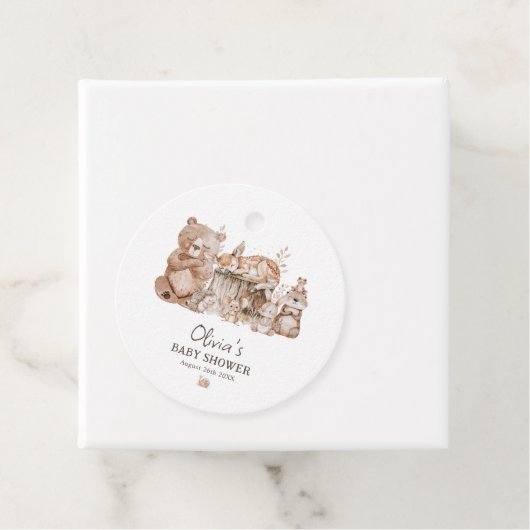 Boho Woodland Animals Genderneutraal Baby shower Bedankjes Labels (In situ)