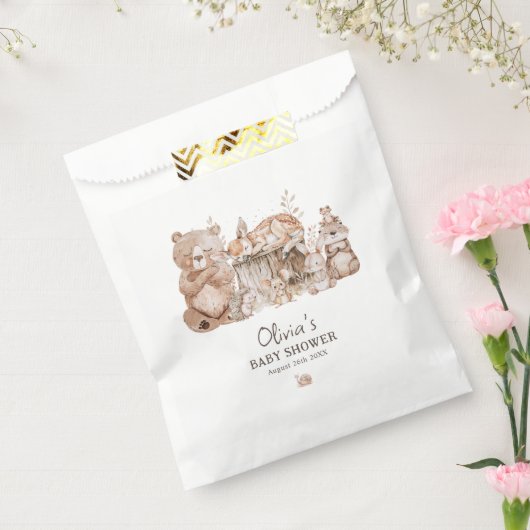 Boho Woodland Animals Genderneutraal Baby shower Bedankzakje (Gezegeld)