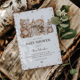 Boho Woodland Animals Genderneutraal Baby shower Kaart