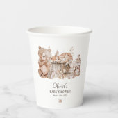 Boho Woodland Animals Genderneutraal Baby shower Papieren Bekers (Achterkant)