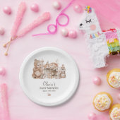 Boho Woodland Animals Genderneutraal Baby shower Papieren Bordje (Feest)