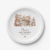 Boho Woodland Animals Genderneutraal Baby shower Papieren Bordje (Voorkant)