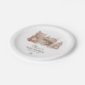 Boho Woodland Animals Genderneutraal Baby shower Papieren Bordje (Gekanteld)