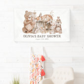 Boho Woodland Animals Genderneutraal Baby shower Spandoek (Insitu)