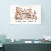 Boho Woodland Animals Genderneutraal Baby shower Spandoek (Beurs)
