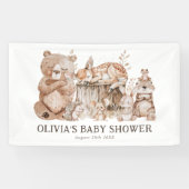 Boho Woodland Animals Genderneutraal Baby shower Spandoek (Horizontaal)