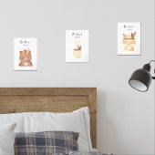 Boho Woodland Animals Gepersonaliseerde Baby kweke Muurkunst Sets (Slaapkamer)