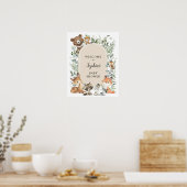 Boho Woodland Animals Greenery Baby shower Welkom Poster (Keuken)