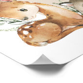 Boho Woodland Animals Greenery Baby shower Welkom Poster (Hoek)