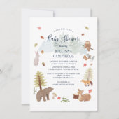 Boho Woodland Animals Herfst Baby shower Kaart (Voorkant)