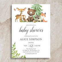 Boho Woodland Animals laat Baby shower uitnodigen
