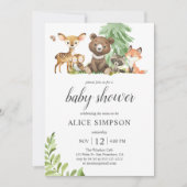 Boho Woodland Animals laat Baby shower uitnodigen Kaart (Voorkant)