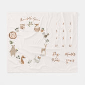 Boho Woodland Animals Maandelijkse Baby mijlpaal Fleece Deken (Voorkant (Horizontaal))