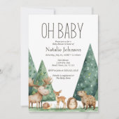 Boho Woodland Animals Oh Baby shower Kaart (Voorkant)