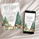 Boho Woodland Animals Oh Baby shower Kaart